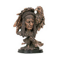 Indian with Eagle Copper Figurine - 9" W x 14.5" H